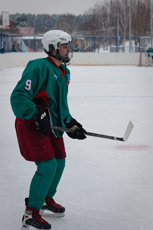 Man Playing Hockey