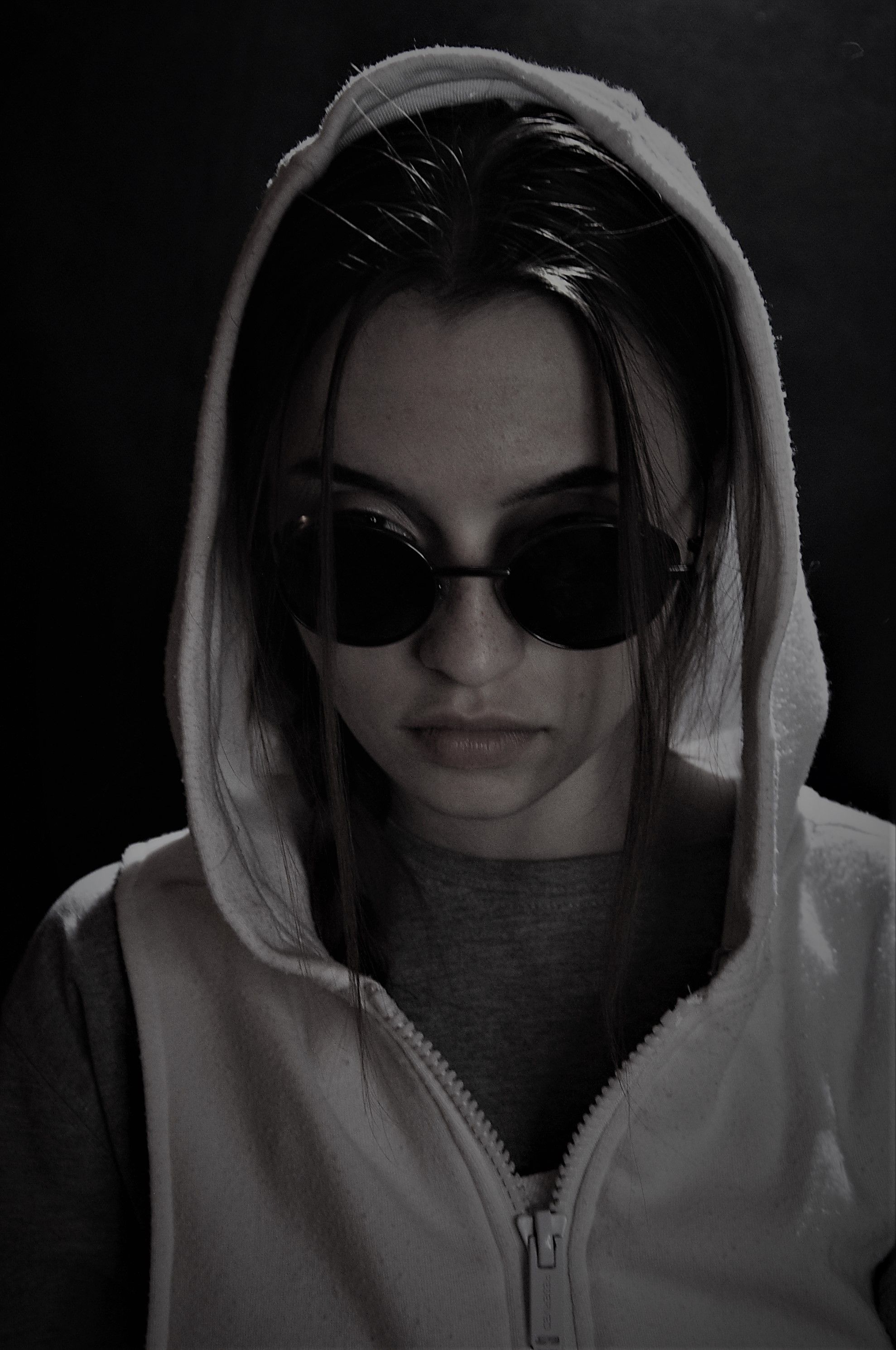 Portrait of Woman in Hood and Sunglasses · Free Stock Photo