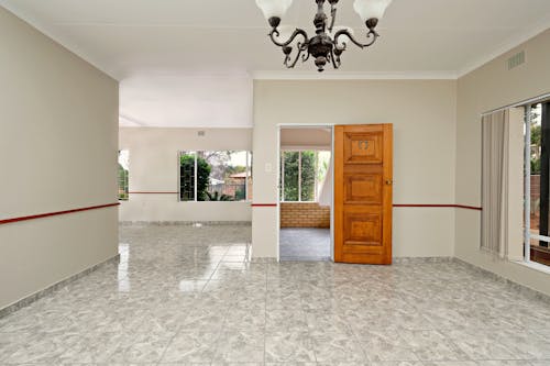 Interior of a Clean Unfurnished Room with a Tiled Floor