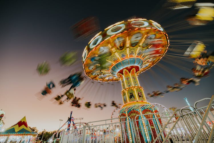 Carousel In Amusement Park