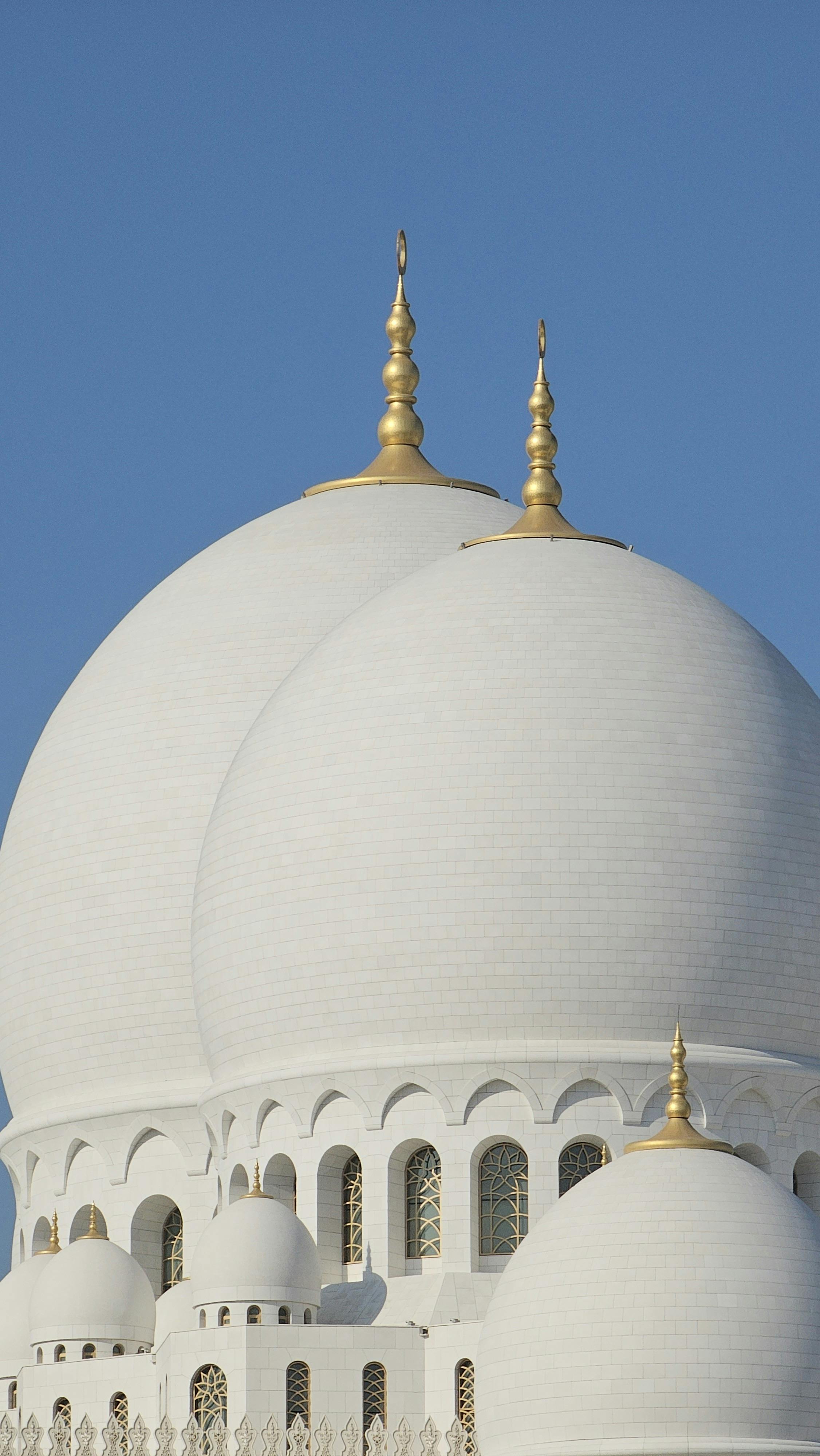 domes of sheikh zayed grand mosque in abu dhabi