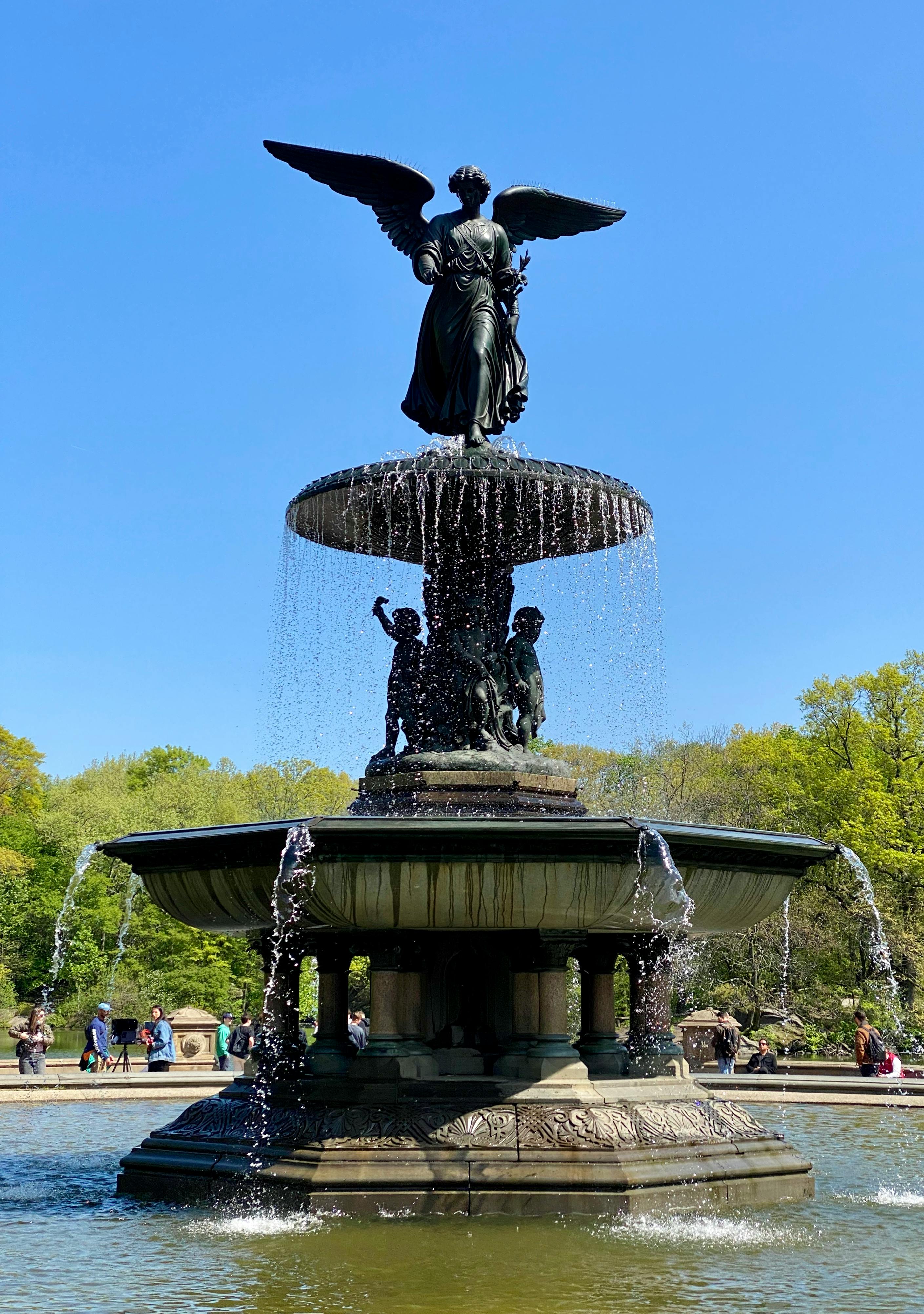 bethesda fountain with angel of the waters statue in the central park new york city