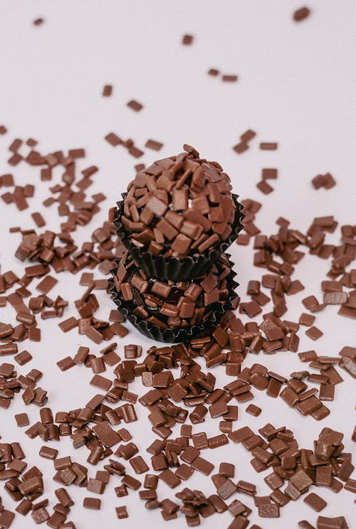 Close-up of Cupcakes with Chocolate Sprinkles