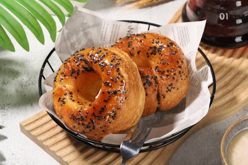 Close-up of Bagels on a Table 