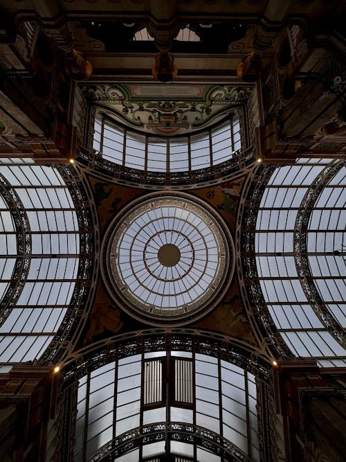 Ornate Windows in a Ceiling in Vittorio Emanuele II Gallery 