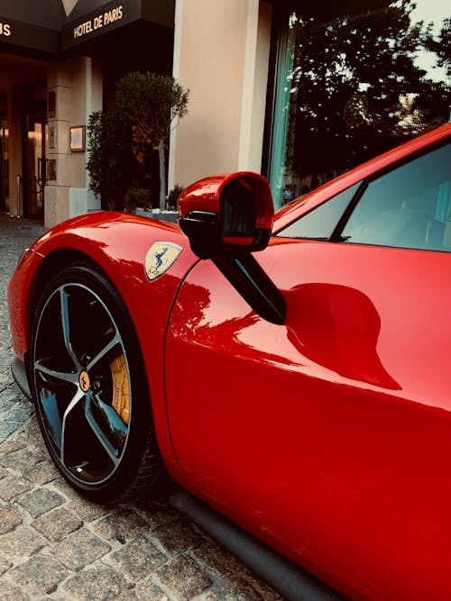 Imagine de stoc gratuită din a închide, Ferrari, fotografiere verticală