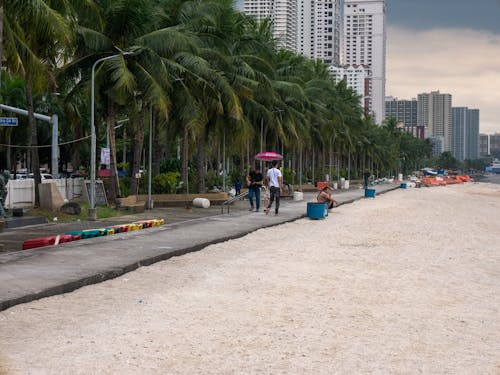 People Walking near Beach in City