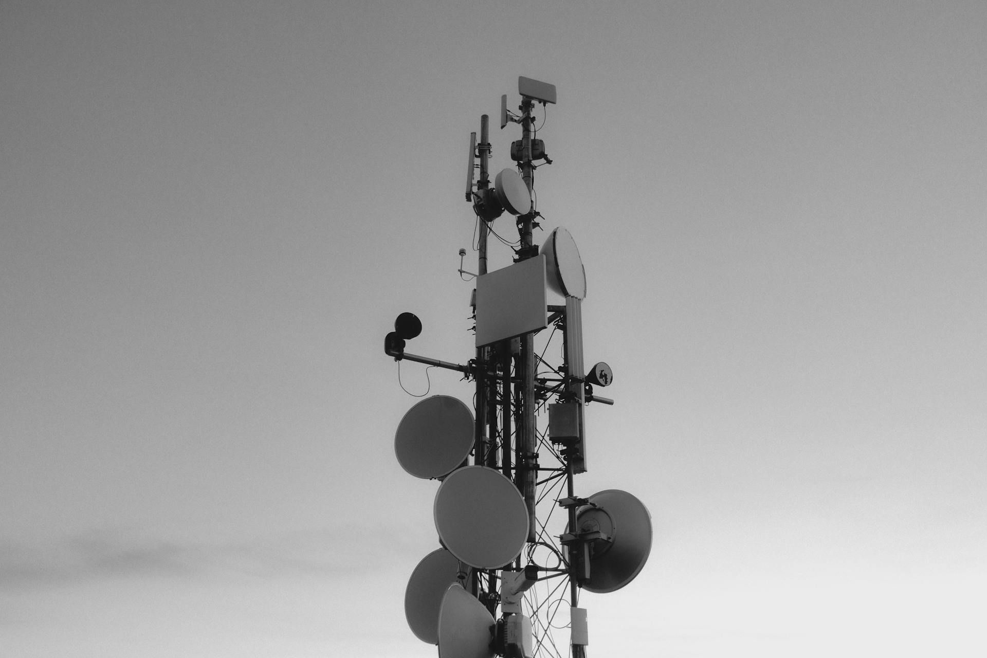 Communications Tower Standing against the Sky