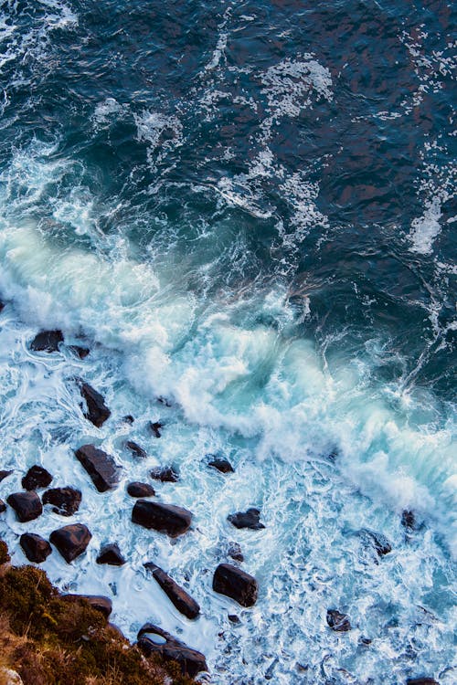 Δωρεάν στοκ φωτογραφιών με αεροφωτογράφιση, βράχια, θάλασσα