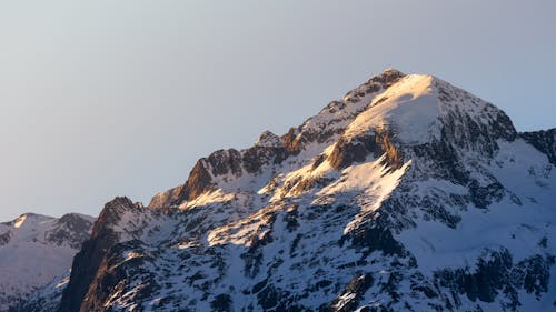Snowy Peak in Sunlight