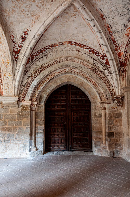 Wooden Door in an Ancient Castle