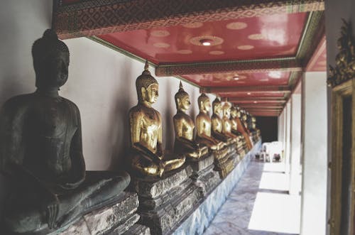 Estátuas De Buda Dentro Do Edifício