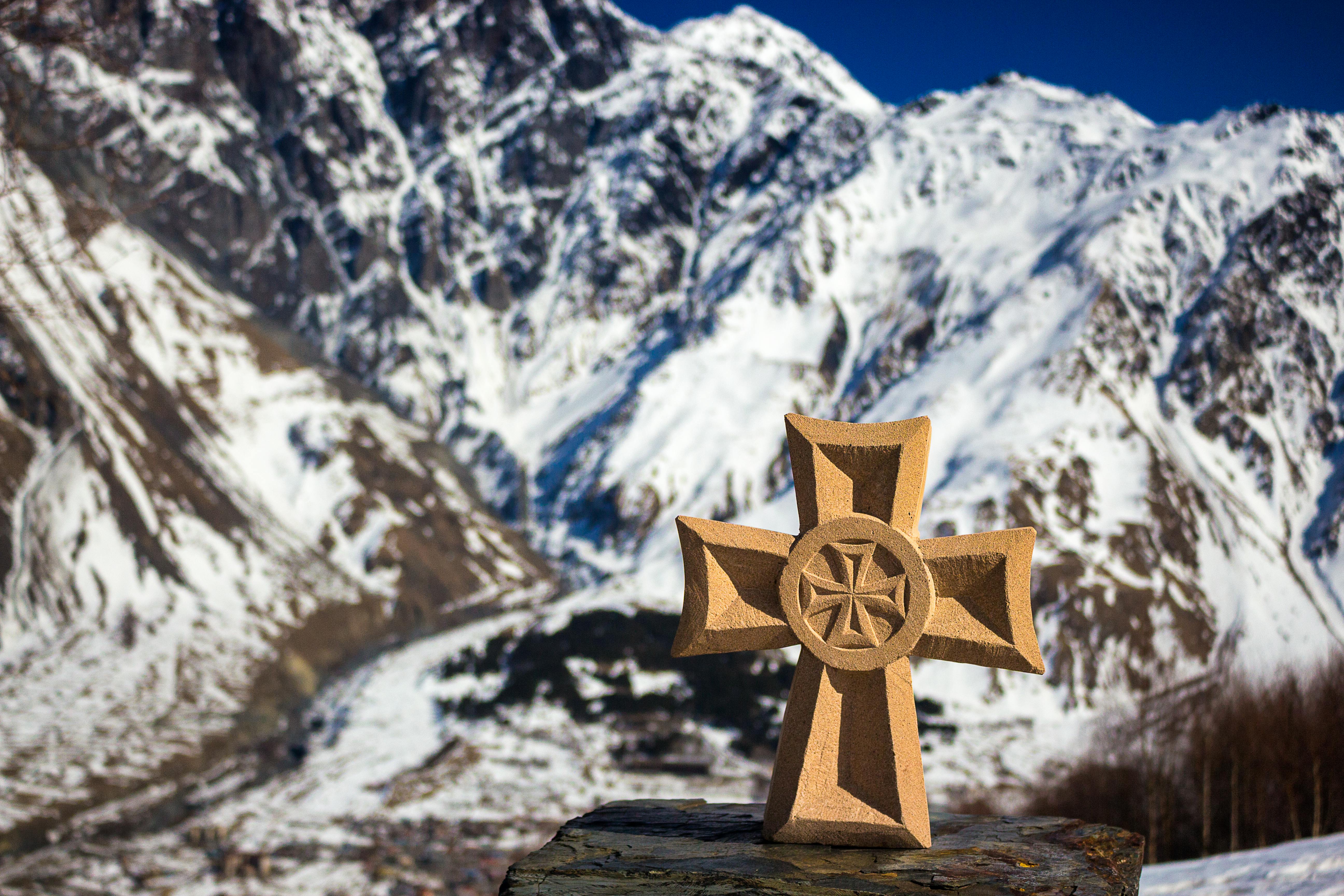 Free stock photo of cross, georgia, mountains