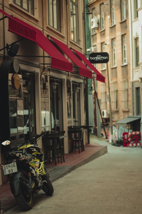 Motorbike Parked on Street