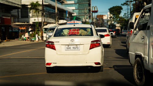 White Toyota Vios on Street