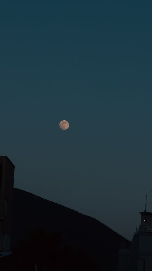 Free Full Moon over Buildings Stock Photo