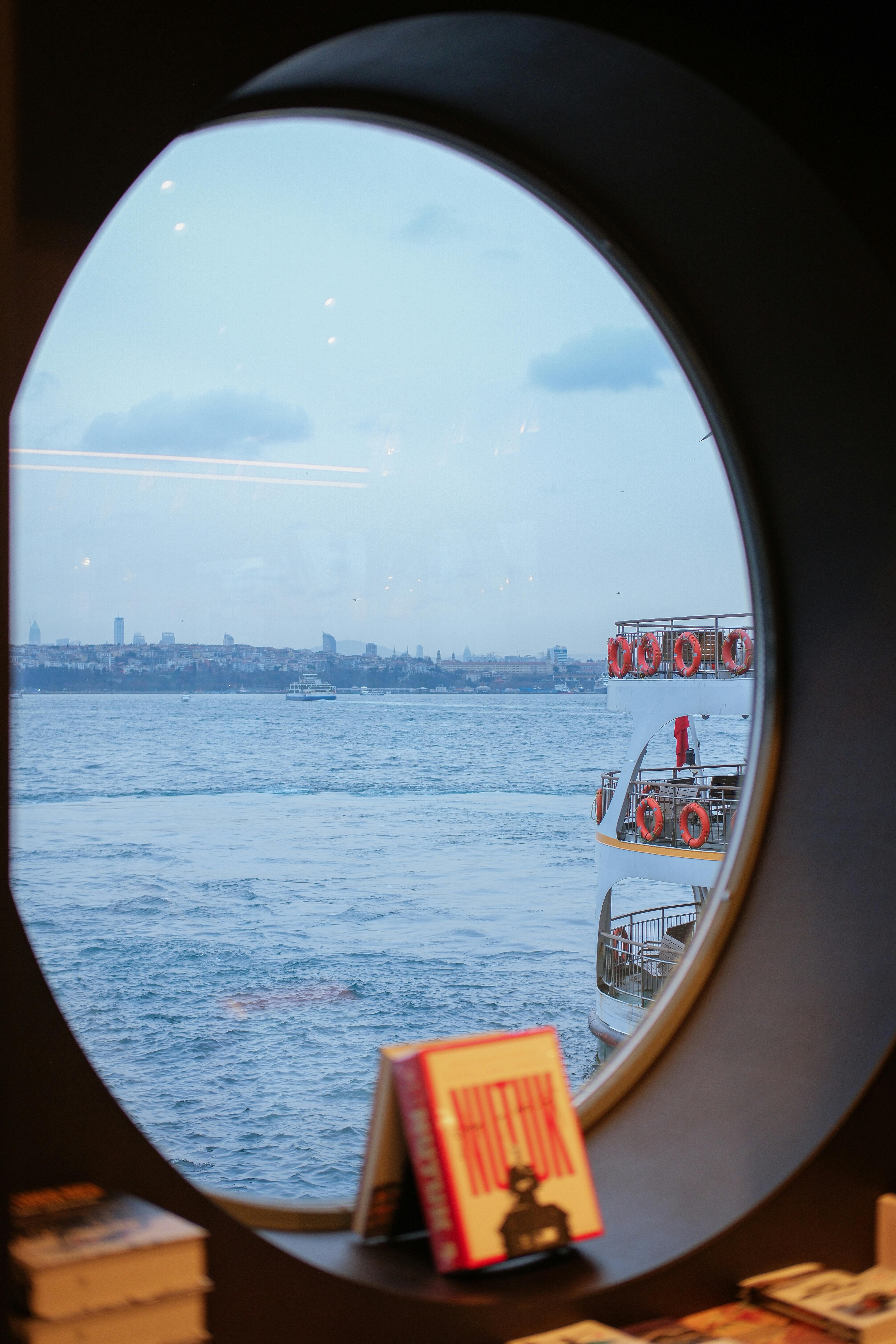 seascape from round ship window