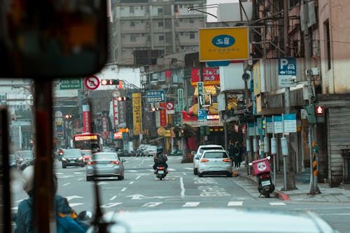 Traffic on Street in City