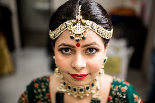A beautiful indian bride in traditional jewellery