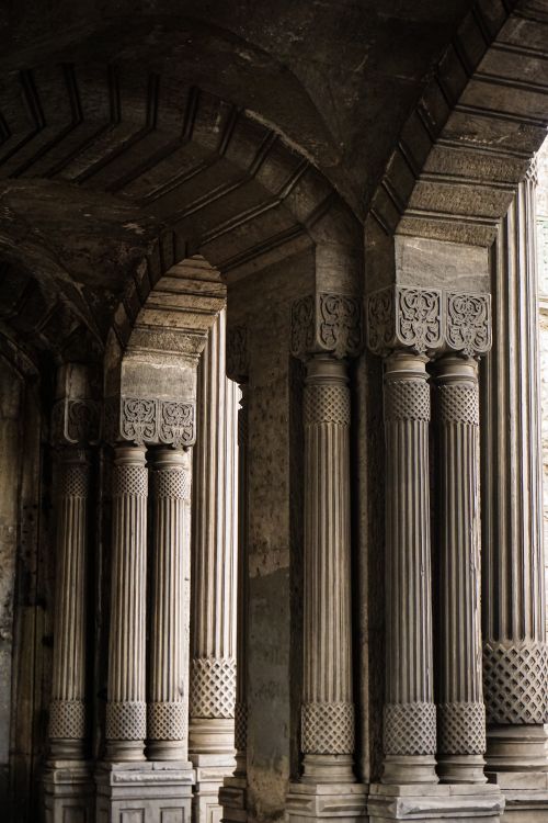 Free Intricate Ottoman architectural detail featuring arches and columns in Istanbul, Turkey. Stock Photo