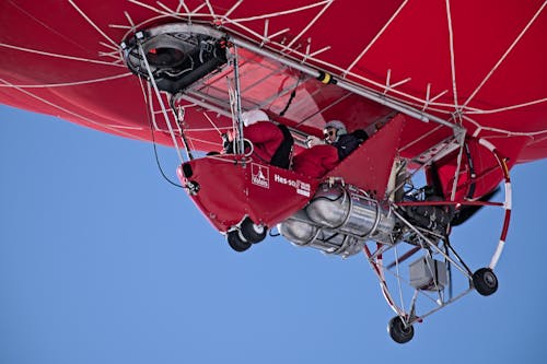 People Flying in Airship Balloon