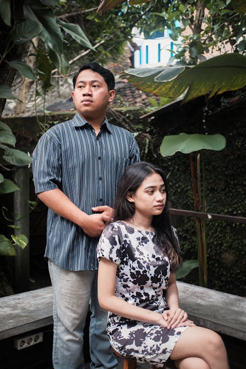 Couple in a Tropical Park