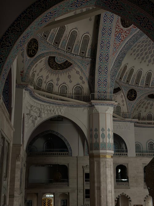 Ornamented Interior of Kocatepe Mosque in Ankara