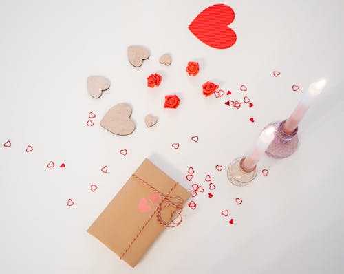 Free Valentines Card and Candles Stock Photo