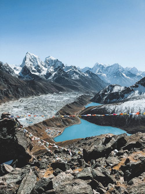 Lake and Mountains in Winter