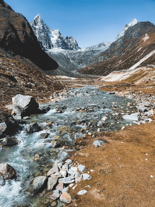 River Running through a Mountain Landscape