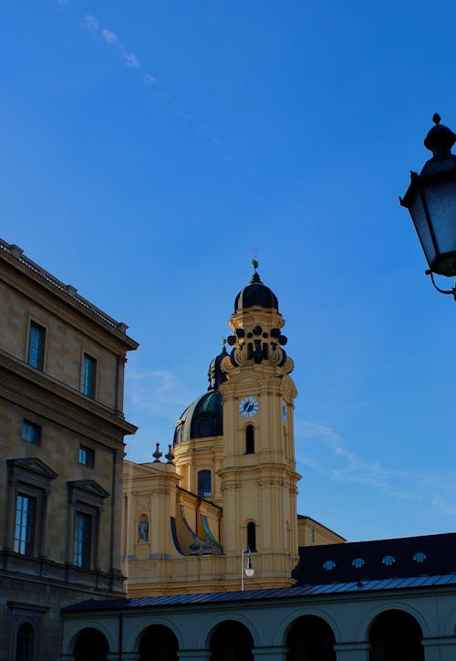 Clear Sky over Theatine Church in Munich