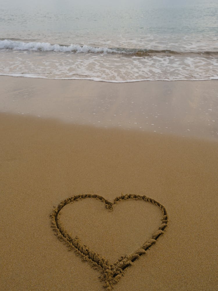 Heart Drawing On A Beach