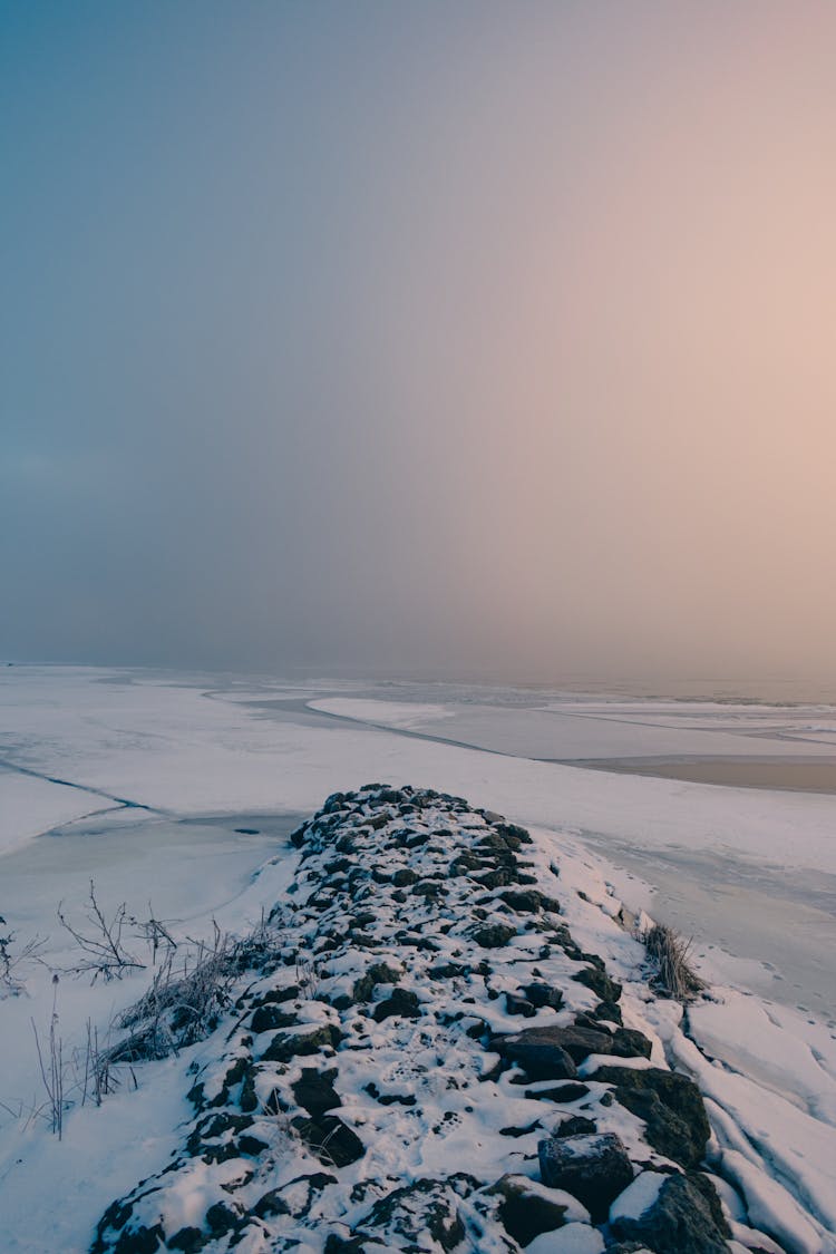 Rocky Hill In Snow