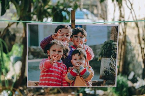 Free Photo of Four Children Stock Photo