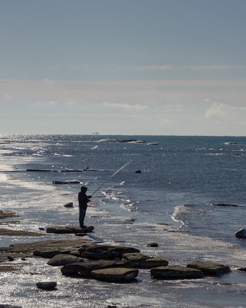 Ilmainen kuvapankkikuva tunnisteilla kalastaja, kalastus, kivet