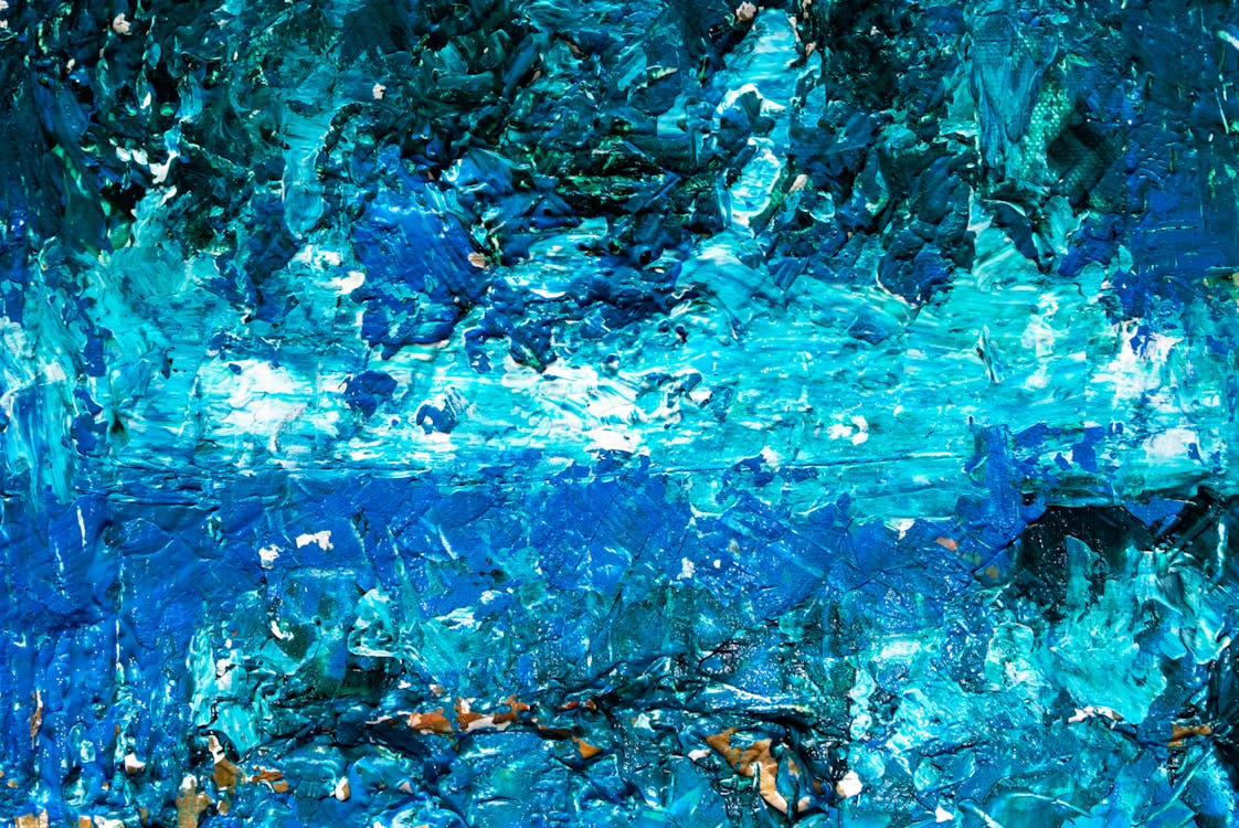 Cerrar Vista De Pintura Abstracta Azul