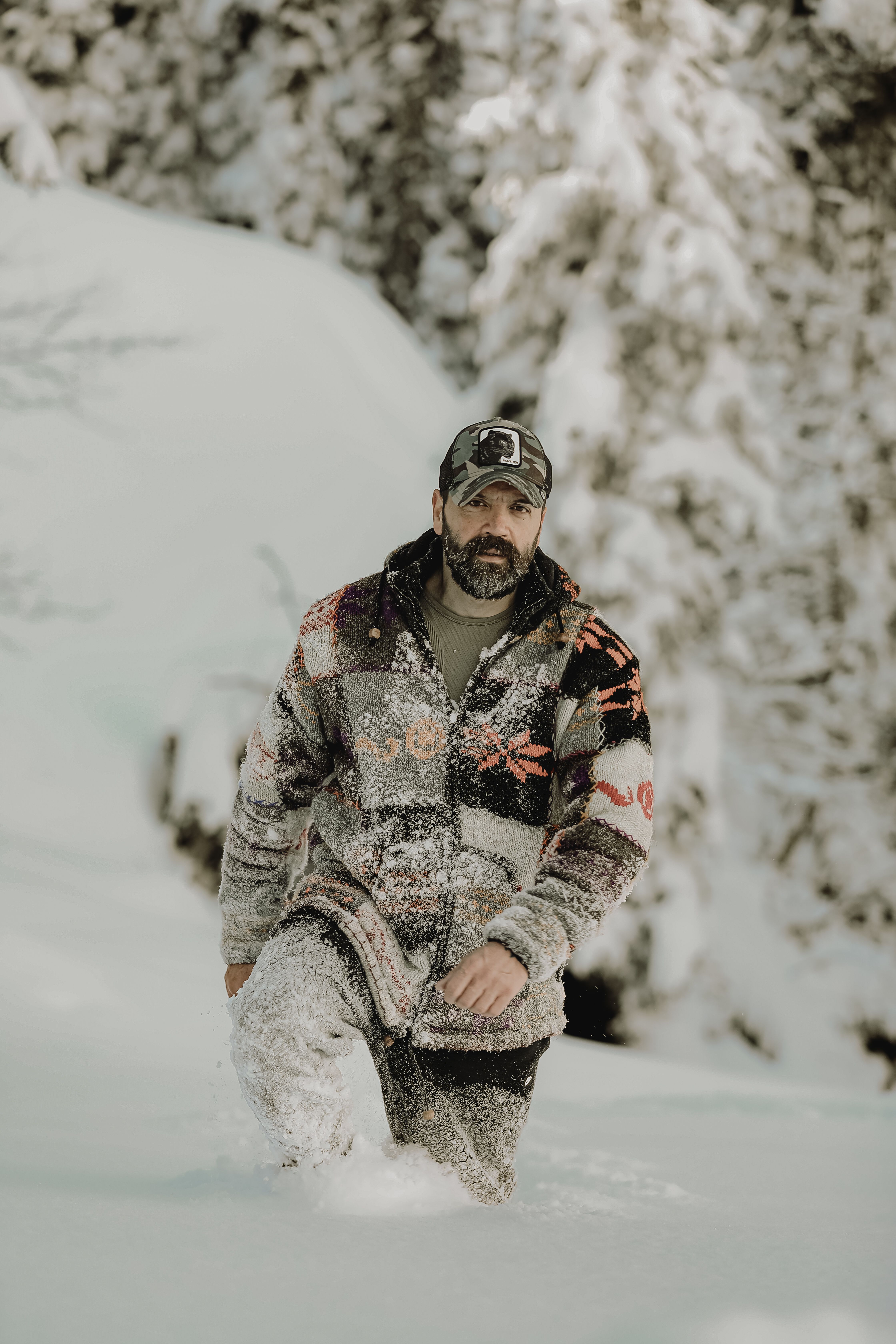 Man Walking in Deep Snow · Free Stock Photo