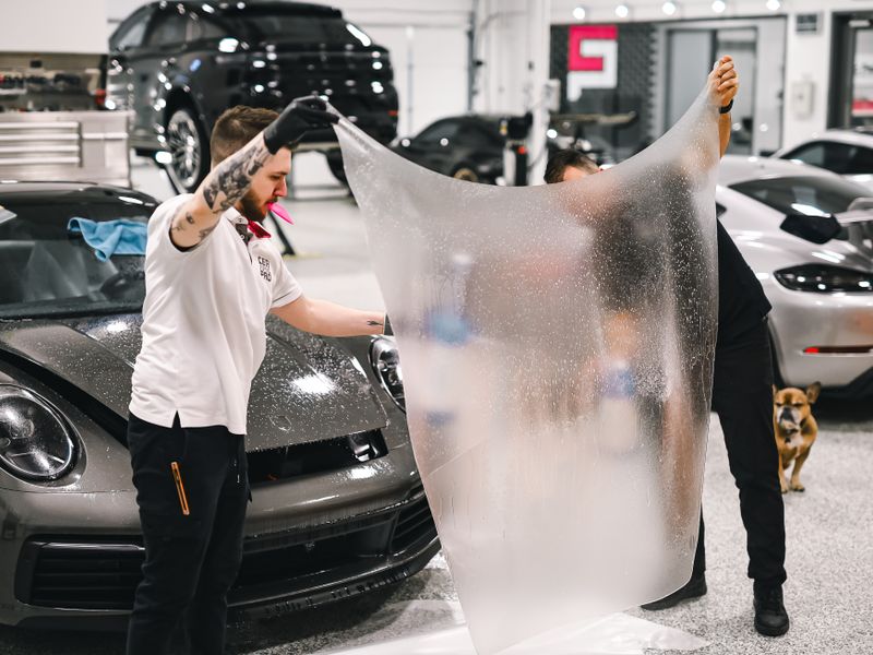 Paint Protection Film (PPF) work at ABBA Auto Center