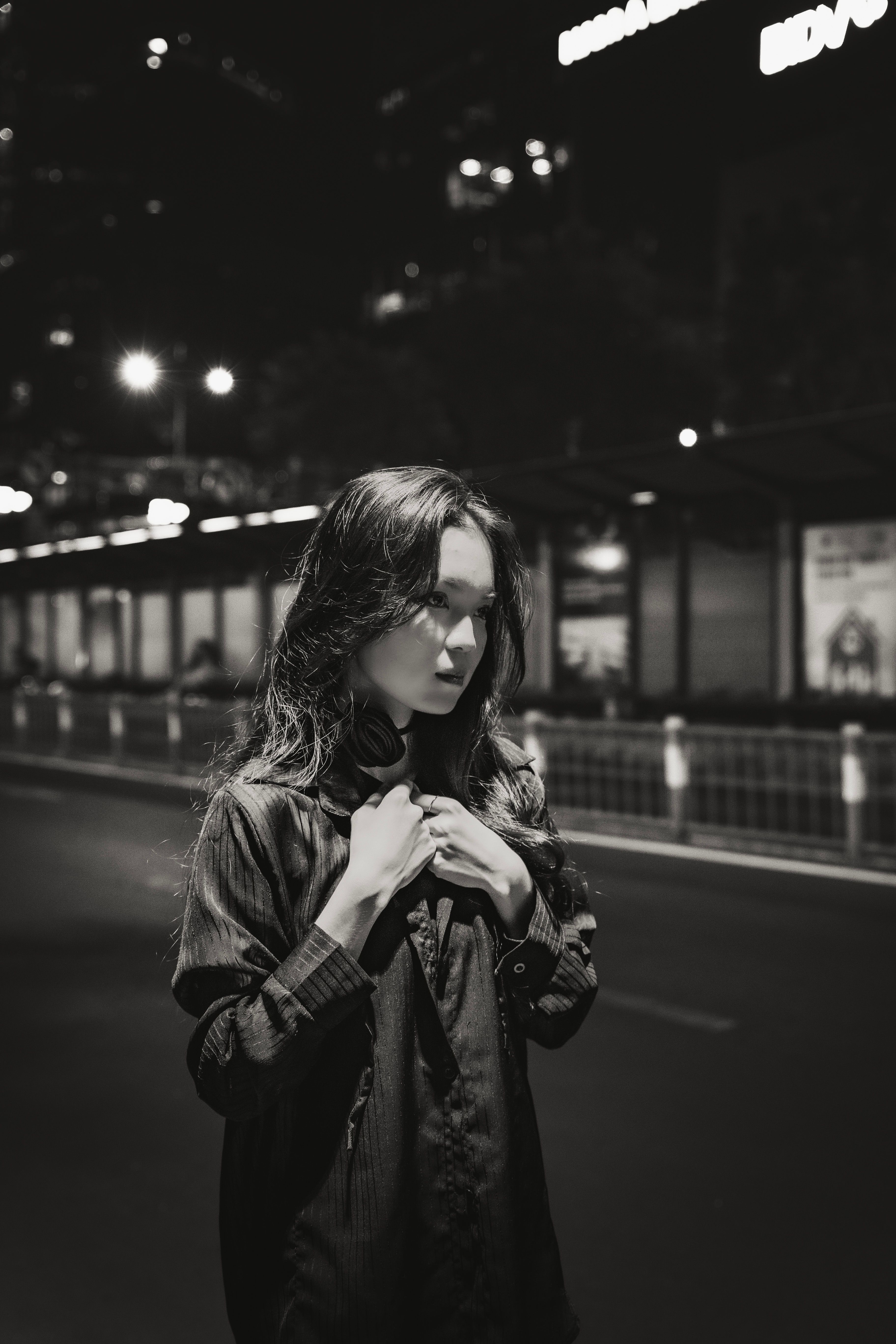 Portrait of Woman on Street at Night · Free Stock Photo