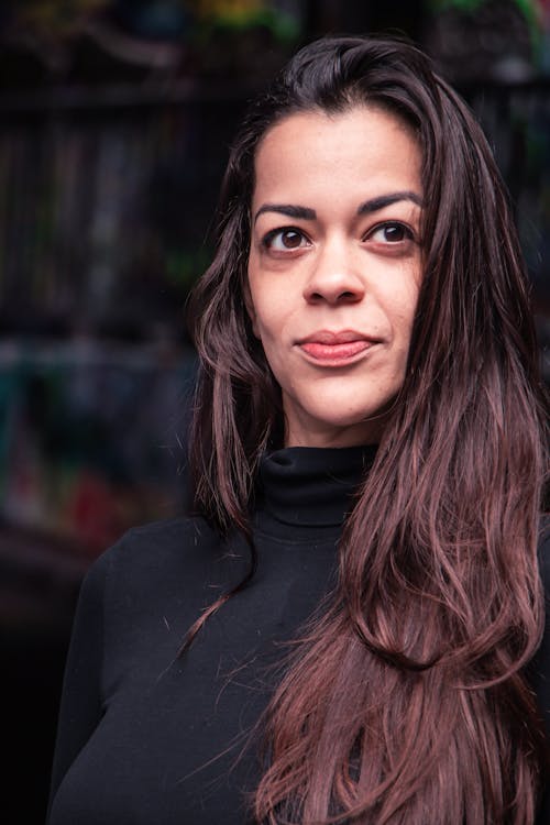 Brunette Woman in Turtleneck