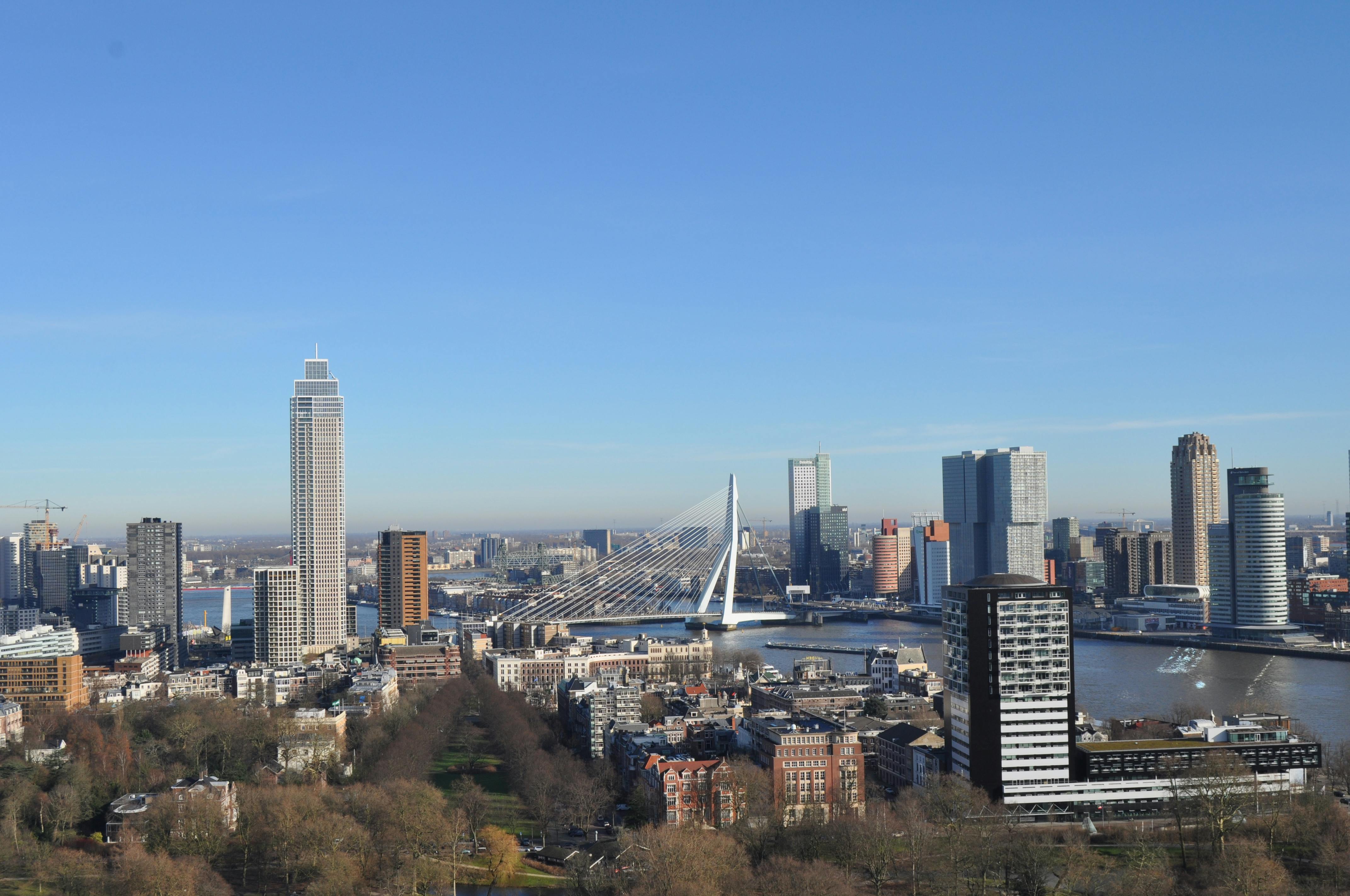 panoramic view of downtown rotterdam the netherlands