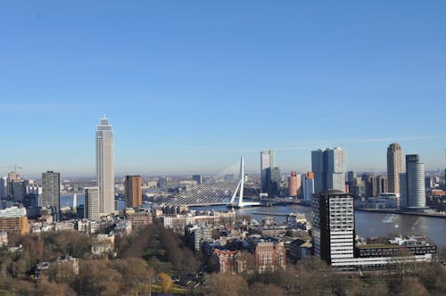 Panoramic View of Downtown Rotterdam, the Netherlands