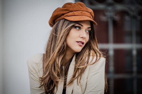 Portrait of Woman Wearing a Cap 