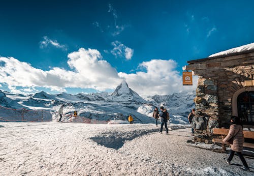 Scenic View of Snowcapped Mountains 