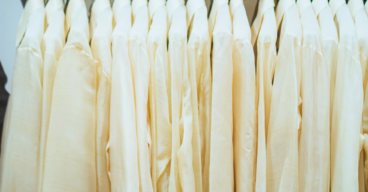 Representative shirts arranged in a menswear shop