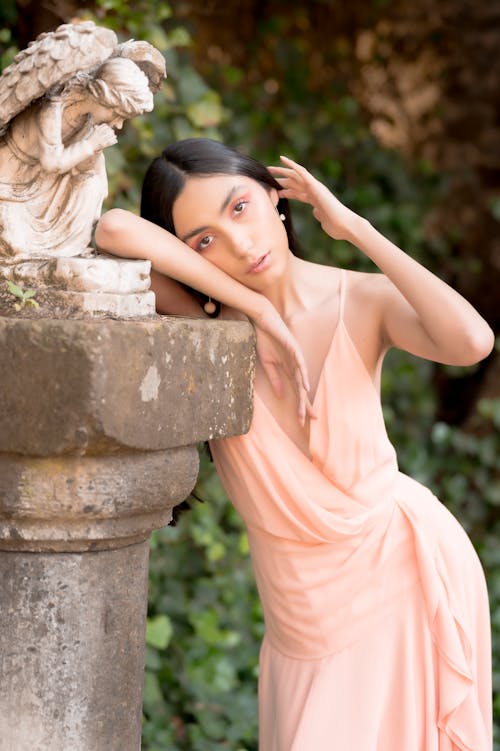 Portrait of Woman in Pink Dress