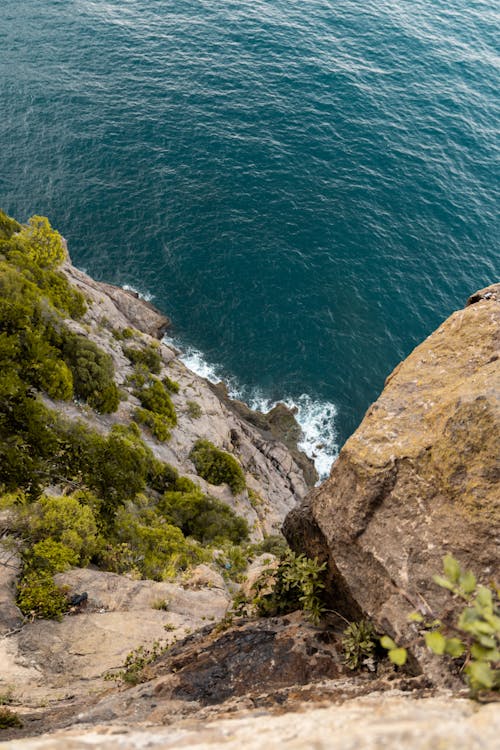 Looking from the Top of a Rocky Cliff