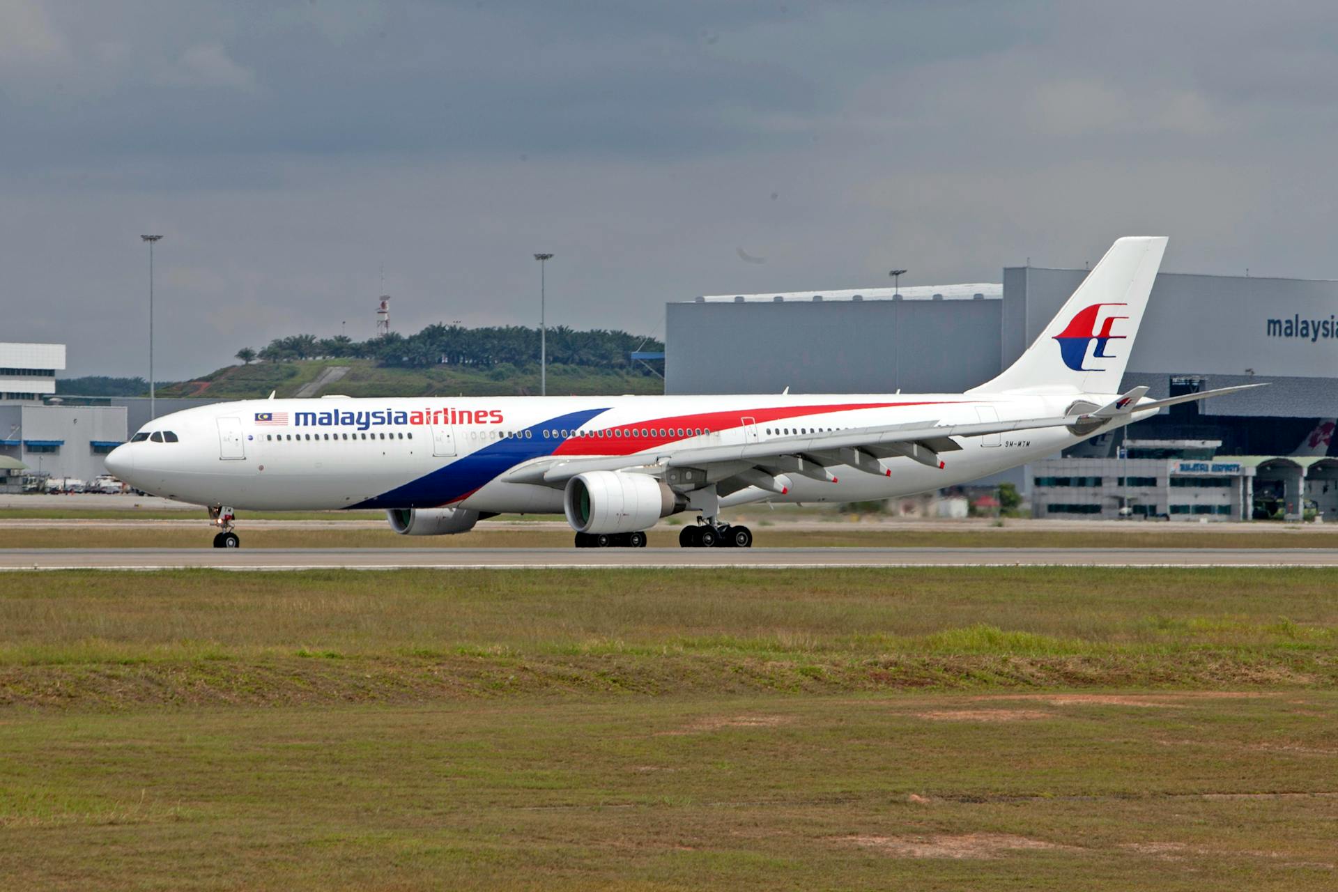 View of a Malaysia Airlines Airliner at the Airport