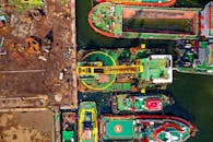 Aerial Photography of Ships