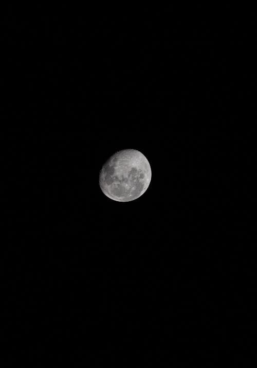 Moon in Space in Black and White